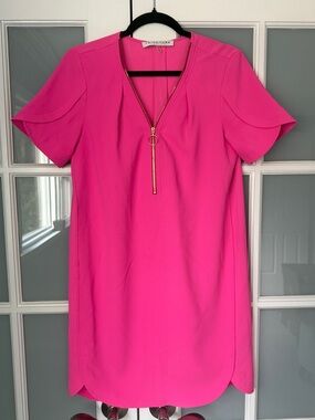 Trina Turk Hot Pink Zip-Front Mini Dress